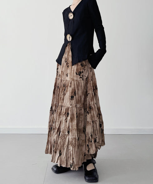 Distressed Botanical Skirt